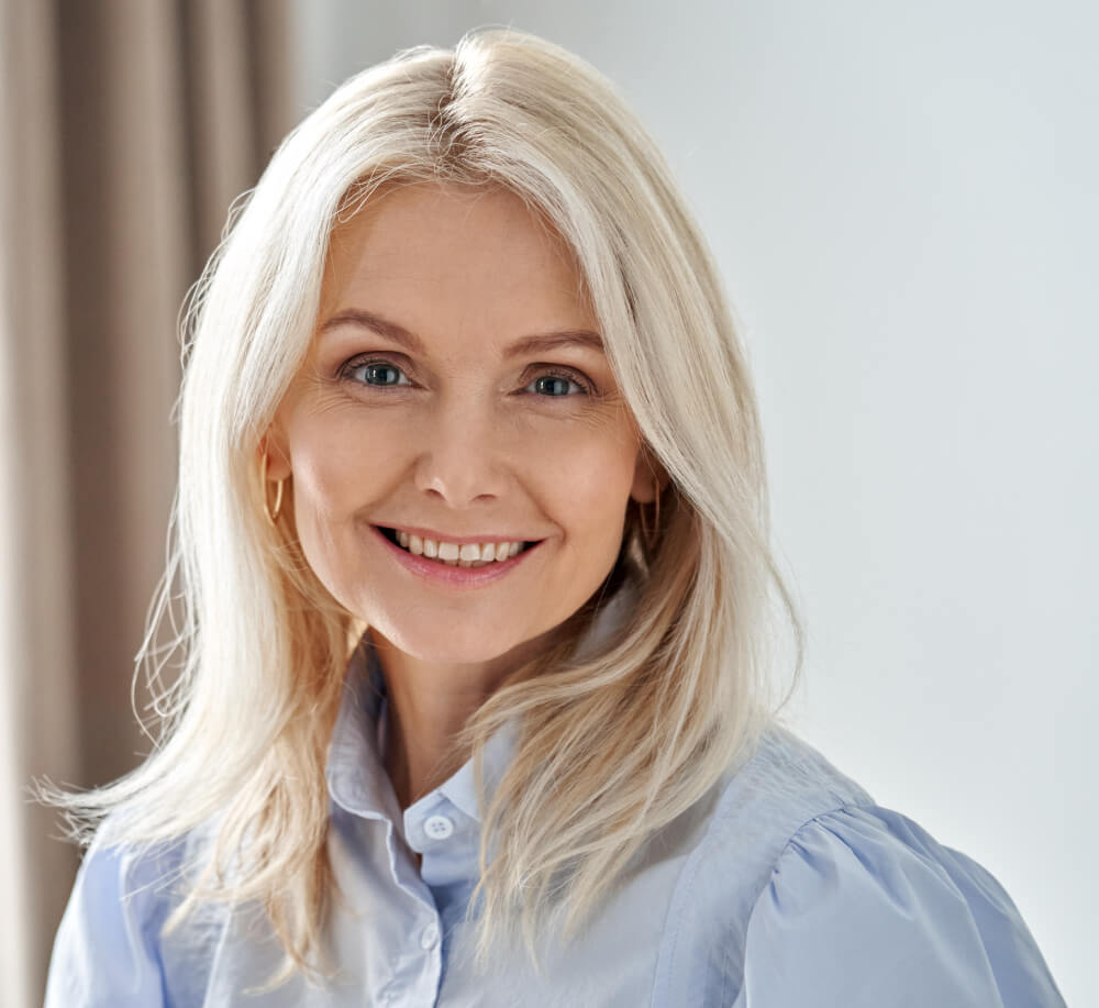 a woman smiling for the camera