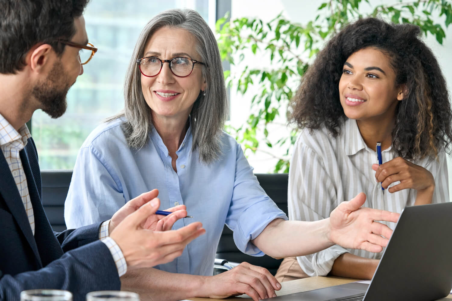 a few business people having a discussion