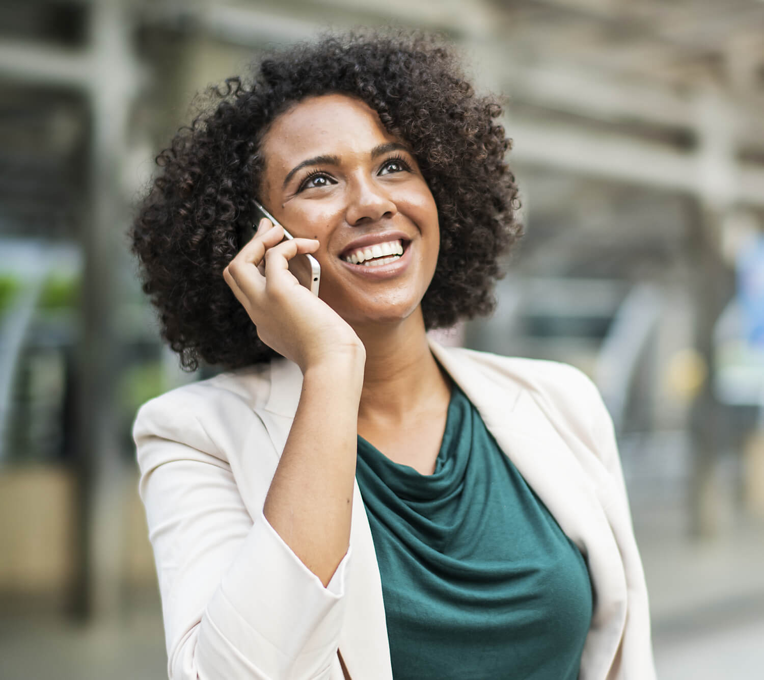 a woman talking on the phone