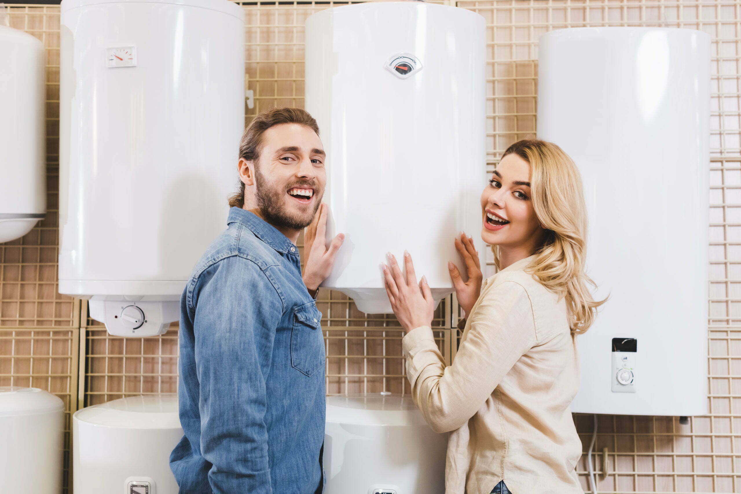 a man and woman laughing