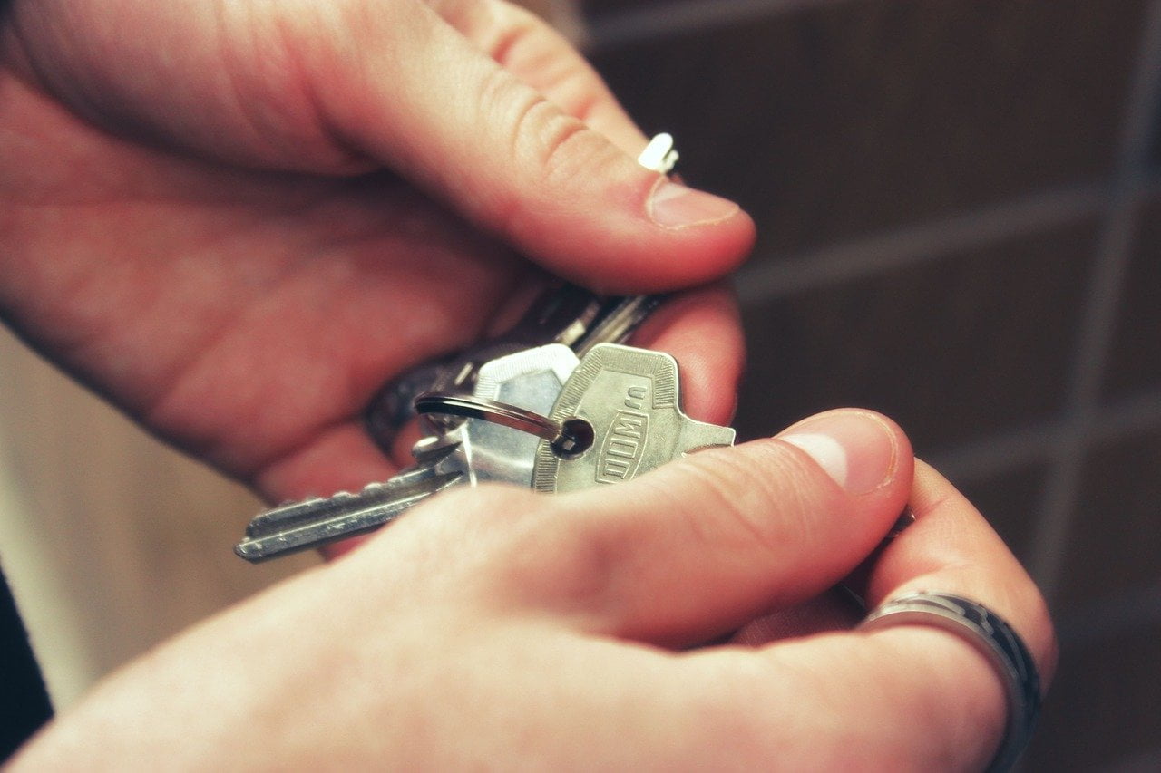 a person holding a small metal object